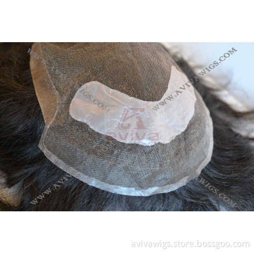 Human Hair Mono Base Men's Toupee